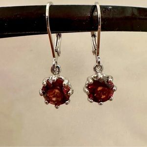 Red Labradorite Dangle Earrings